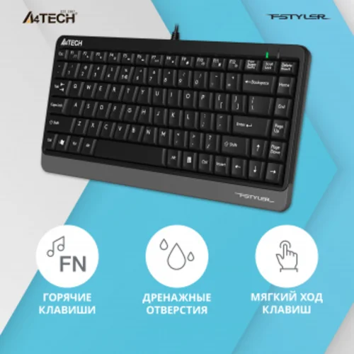 Клавиатура A4Tech Fstyler FKS11 черный/серый USB (FKS11 GREY)